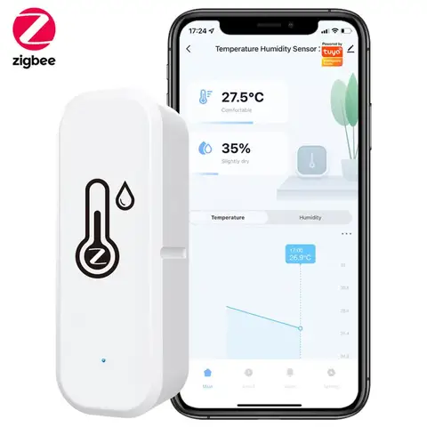 Новое обновление Tuya ZigBee датчик влажности приложение удаленный детектор в реальном времени умный дом работает с Alexa Google Home