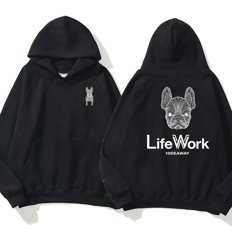 

Autumn and Winter New Men's French Bulldog Hooded Sweatshirt Fashion Loose Casual Hoodie Top 2023 Men's and Women's Couple Shirt