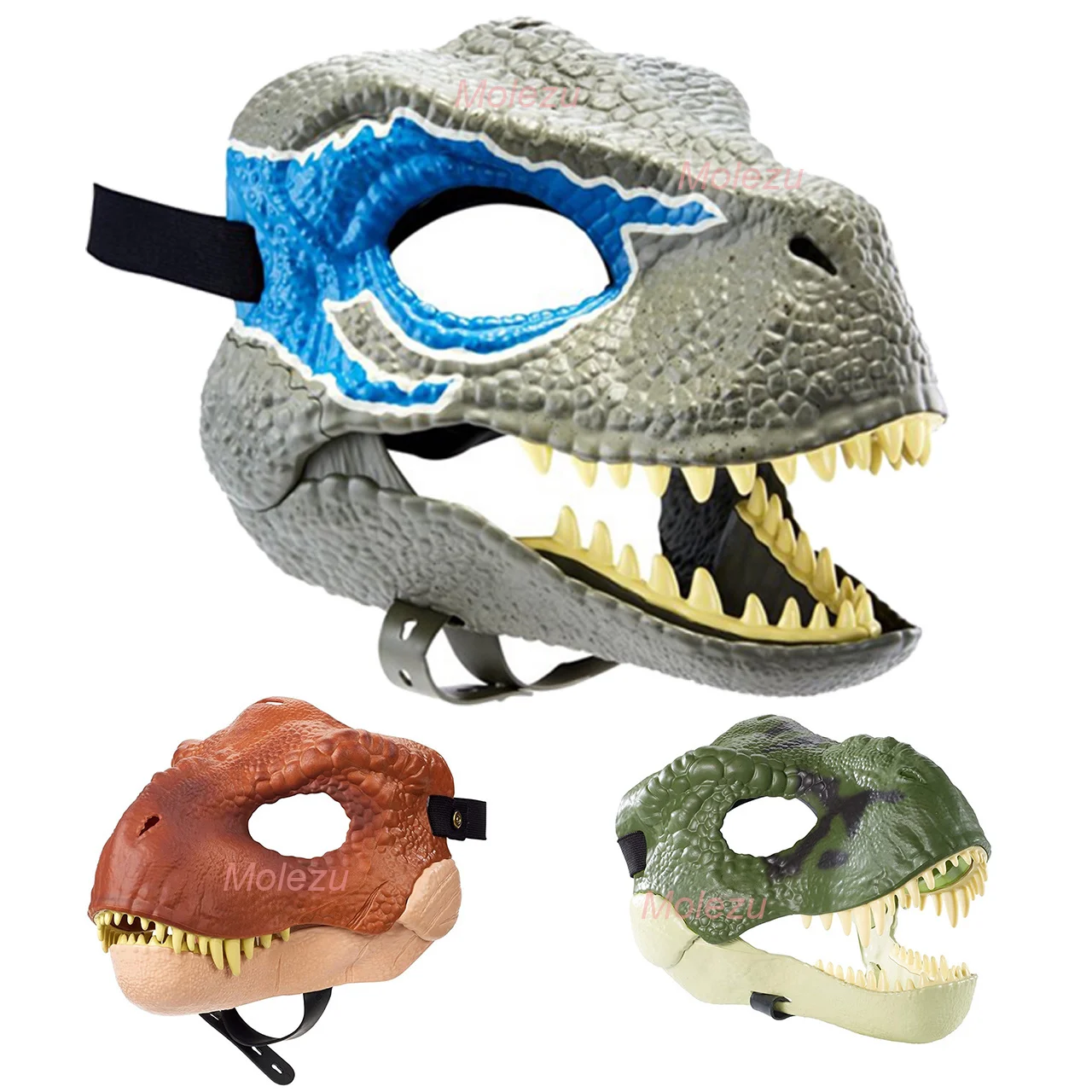 Dragon dinosaur mask latex Horror dinosaur headgear Halloween costume for carnival scared mask stress Reliever toys can open Mo