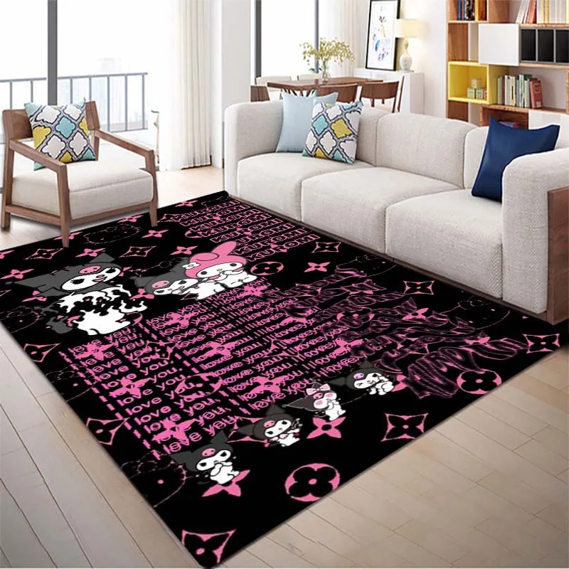 

Cartoon anime K-Kuromi printed carpet,living room and bedroom decorative carpet,children area anti-skid floor mat,birthday gift