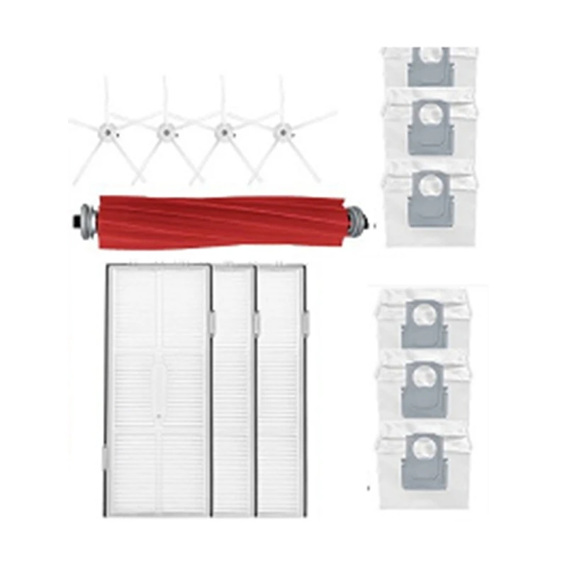 

Основная белая пятиугольная щетка, антибактериальная ткань, одноразовый тканевый фильтр, пылесборник, новые комплекты для Roborock S7 Maxv Ultra/T8plus