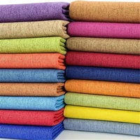linen cotton textile solid polyester fabric for furniture diy sewing plain upholstery cloth bag pillow cushion car cover sofa