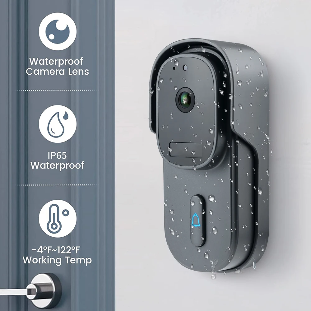 Дверной Видеозвонок Tuya Wi-Fi 1080P водонепроницаемый на батарейках - купить по