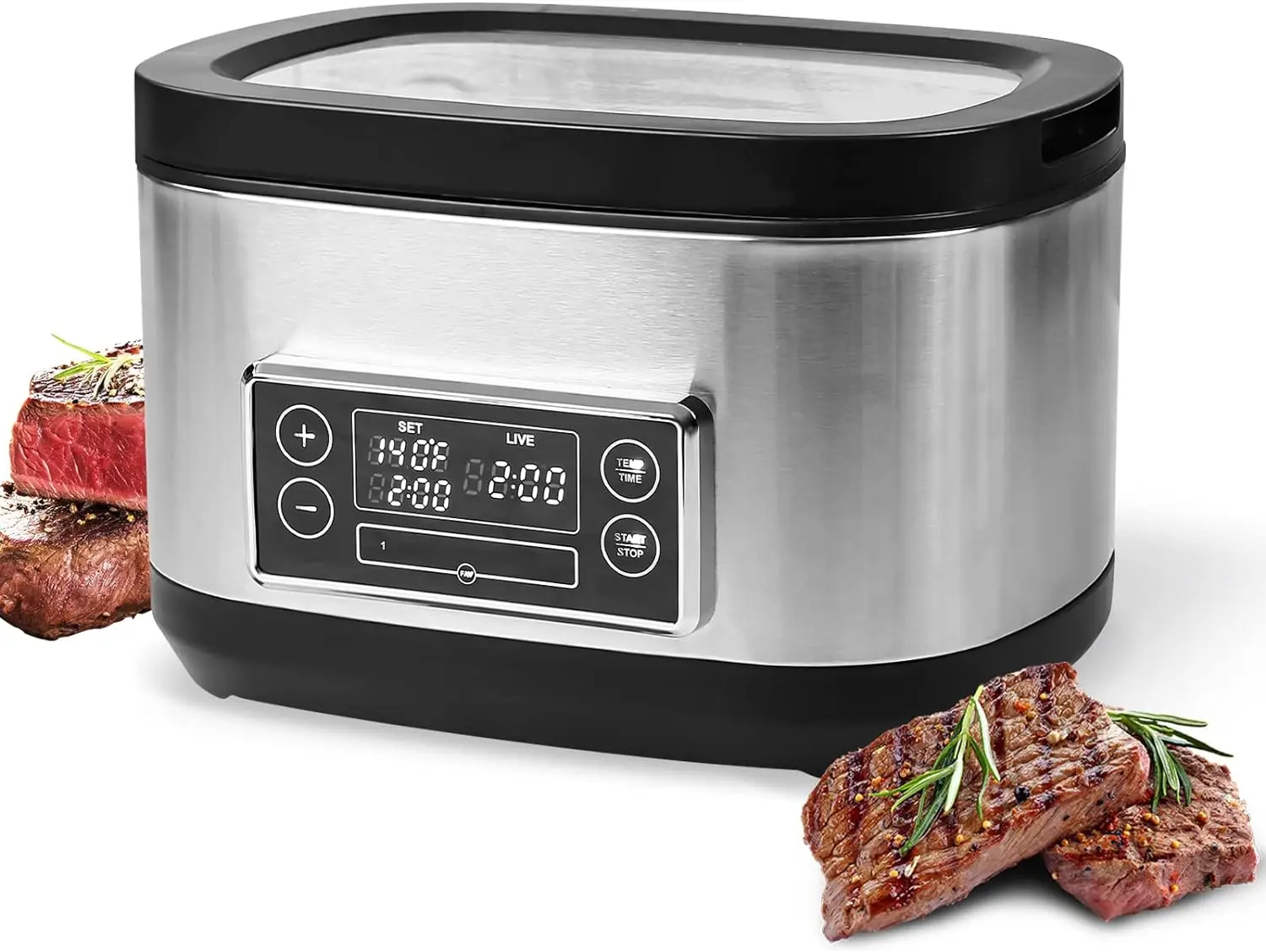 

Vide Machine, Sous Vide Precision Cooker, 8 Quart Sous Vide Cooker with LED Touchscreen,Stainless Steel Ultra-quiet Fast-Heating
