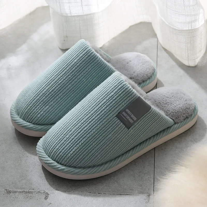 Cotton Slippers In Winter Women's Thick-soled Anti-slip Couples Home Warm Home Plush Cotton Slippers Warm Slippers
