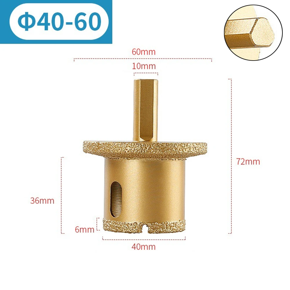

For Marble Tiles Washbasin Brazing Hole Opener Tool Parts Brazed Diamond Hole Opener M10 Thread Triangular Shank