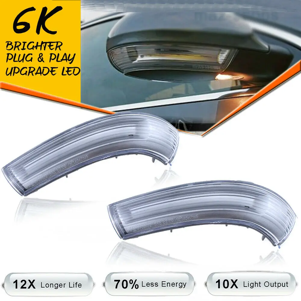 

For Skoda Vw Jetta Golf Mk5 Passat Side Mirror Signal Indicator Lights W/Bulbs