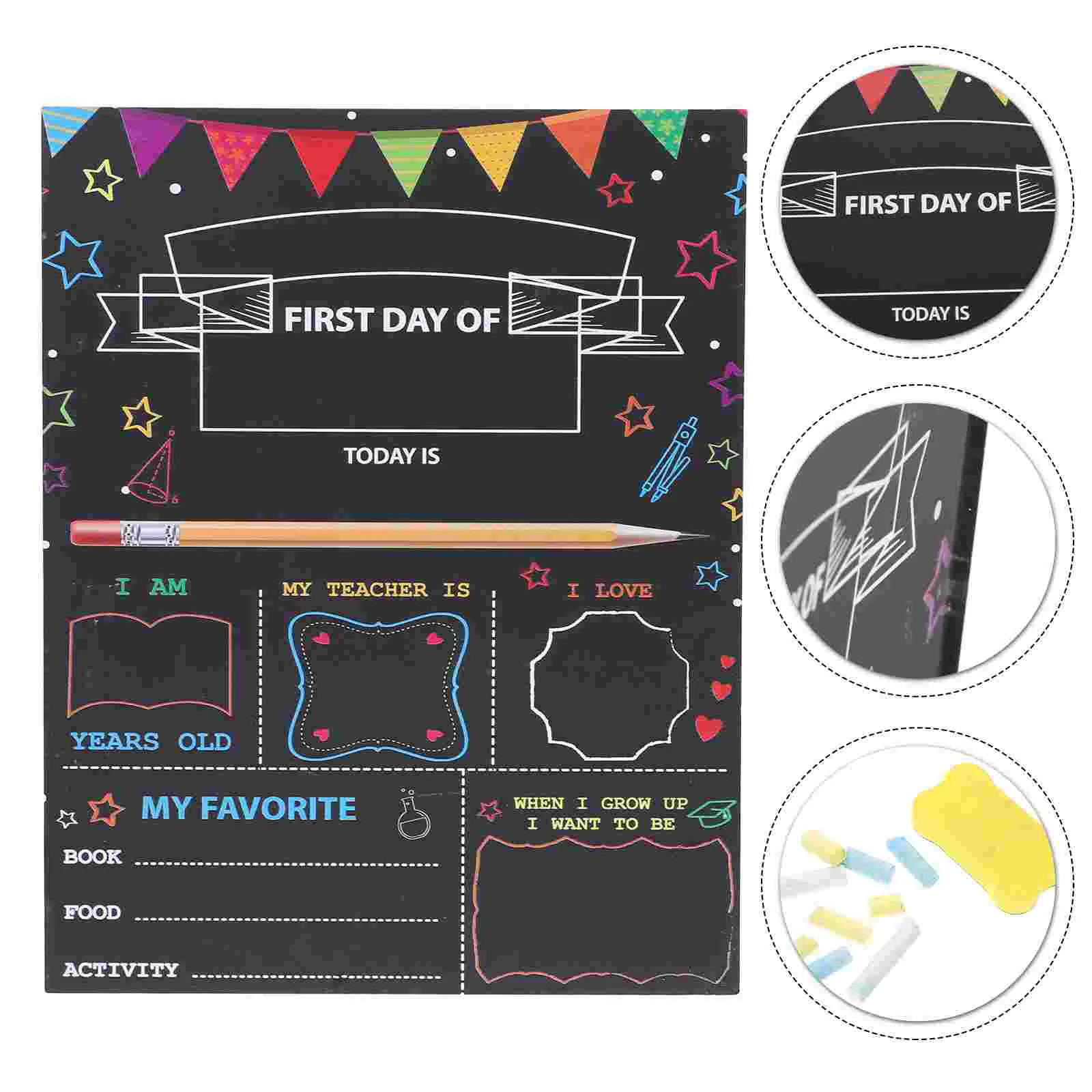 

Double Sided Blackboard Children Supply First Day Chalk Decor Kids Accessory Plastic Children Supply Preschool Boards