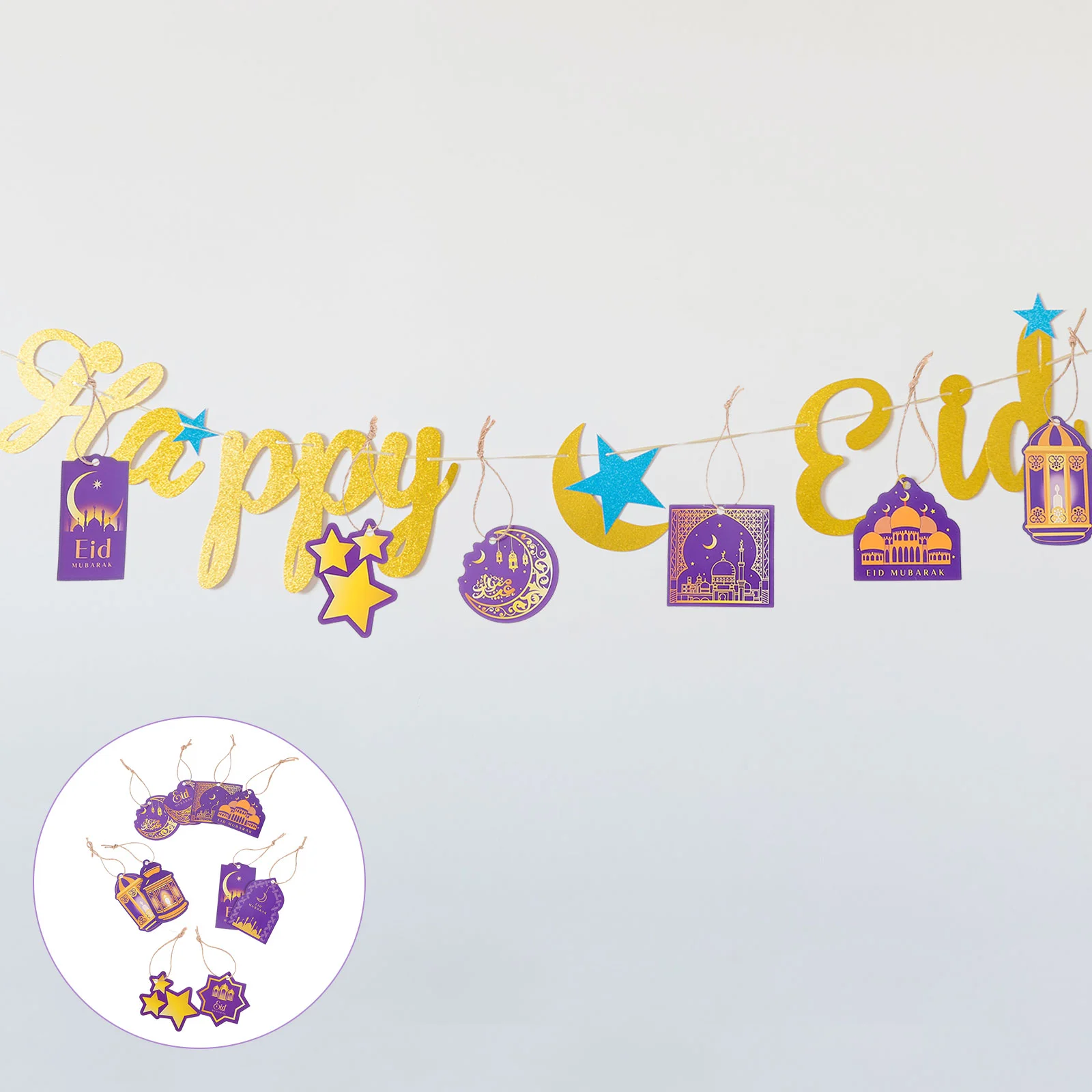 

20 Pcs Venue Setting Props Birthday Decoration Girl Paper Eid Party Hanging Ornament