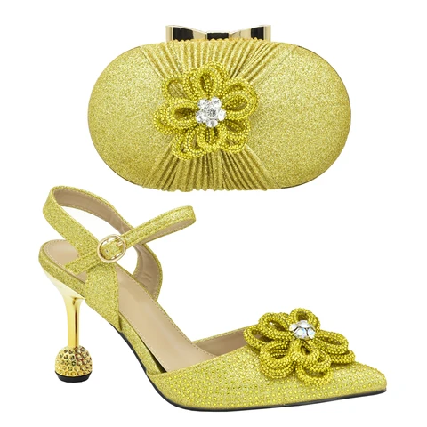 Комплект из туфель и сумок в африканском стиле; Дизайнерская обувь; Роскошные женские туфли-лодочки на высоком каблуке 2020 года; Итальянская обувь с сумочкой в комплекте
