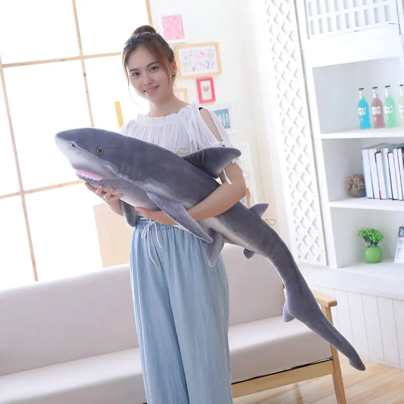 

140cm Giant Size Fish Plush Toys Soft Stuffed Simulation Sea Animal Long Shark Doll Pillow Sofa Cushion Birthday Baby Kids Gifts