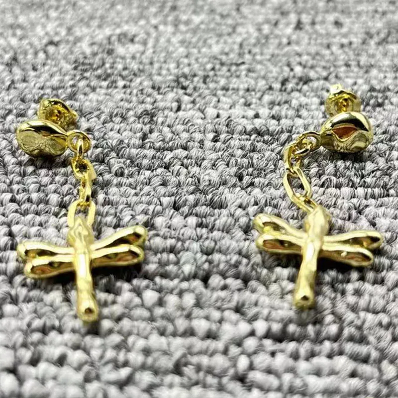 

2022 new UNOde50 exquisite fashion electroplating 925 14K dragonfly earrings party jewelry gifts