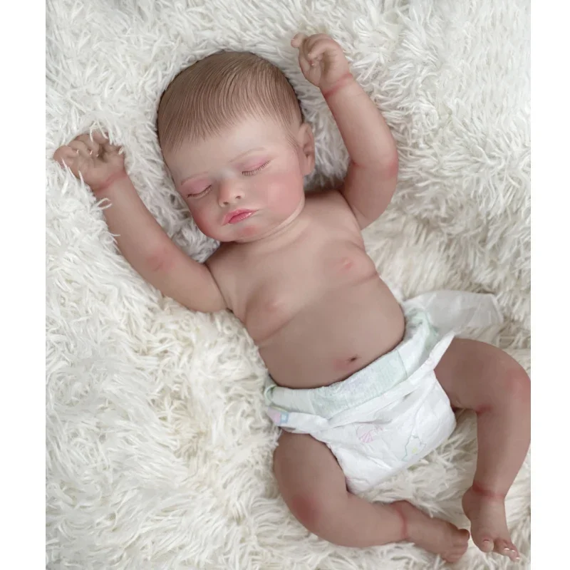 45 см полностью виниловое тело милая спящая кукла Reborn для девочек розали с