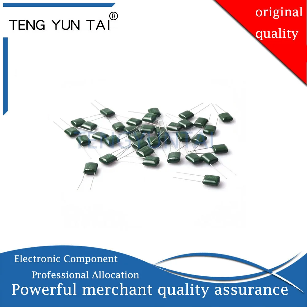 

50PCS Polyester film capacitor 100V 1nF 1.5nF 2.2nF 100nF 2A471J 2A102J 2A152J 2A222J 2A392J 2A332J 2A472J 2A103J 2A473J 2A104J