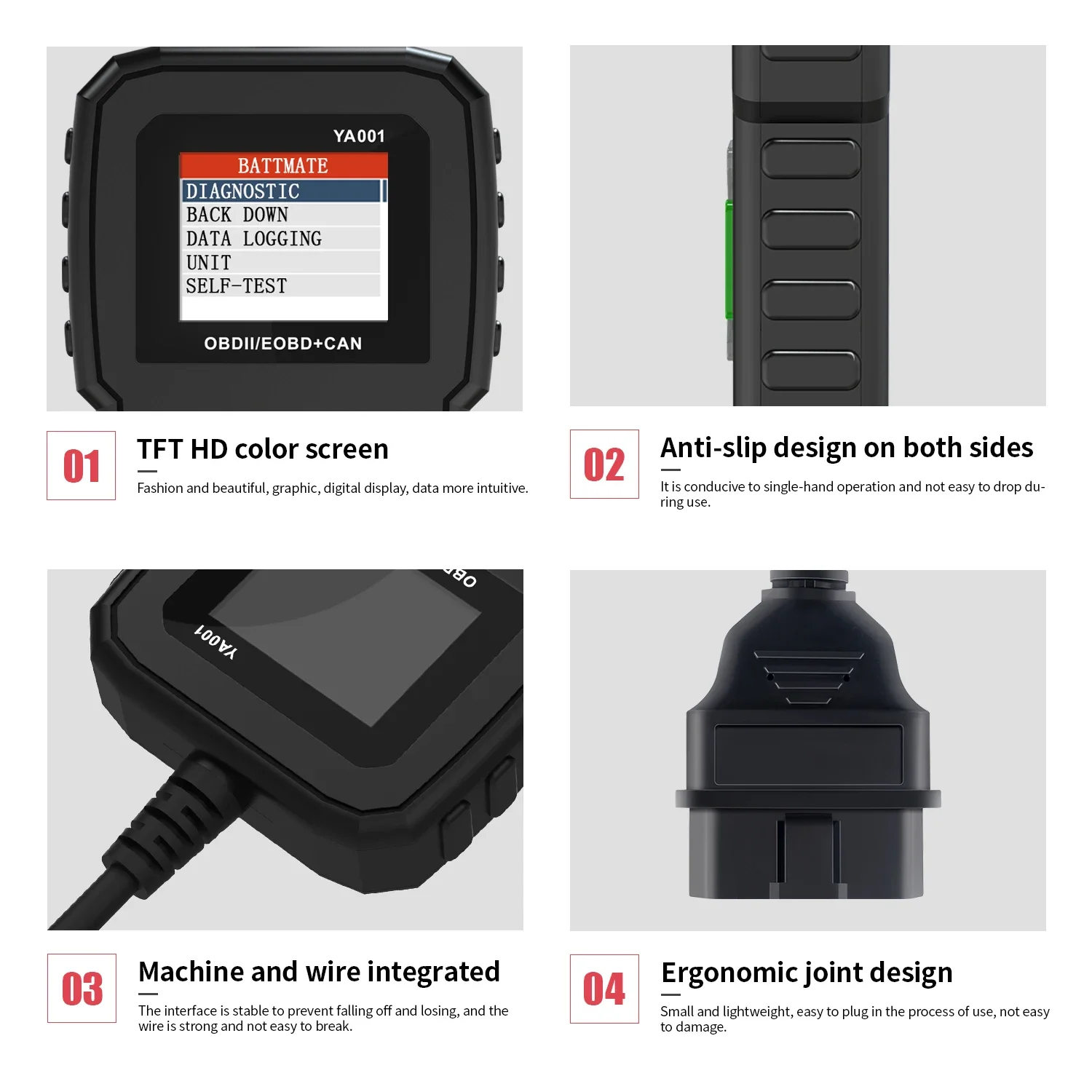 Сканер OBD2 YA001 Автоматические диагностические инструменты OBDII EOBD Code Reader 12 В