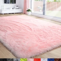 pink plush rugs and carpets for home living room home decor fluffy area rugs for bedroom girls room decoration thick floor mat