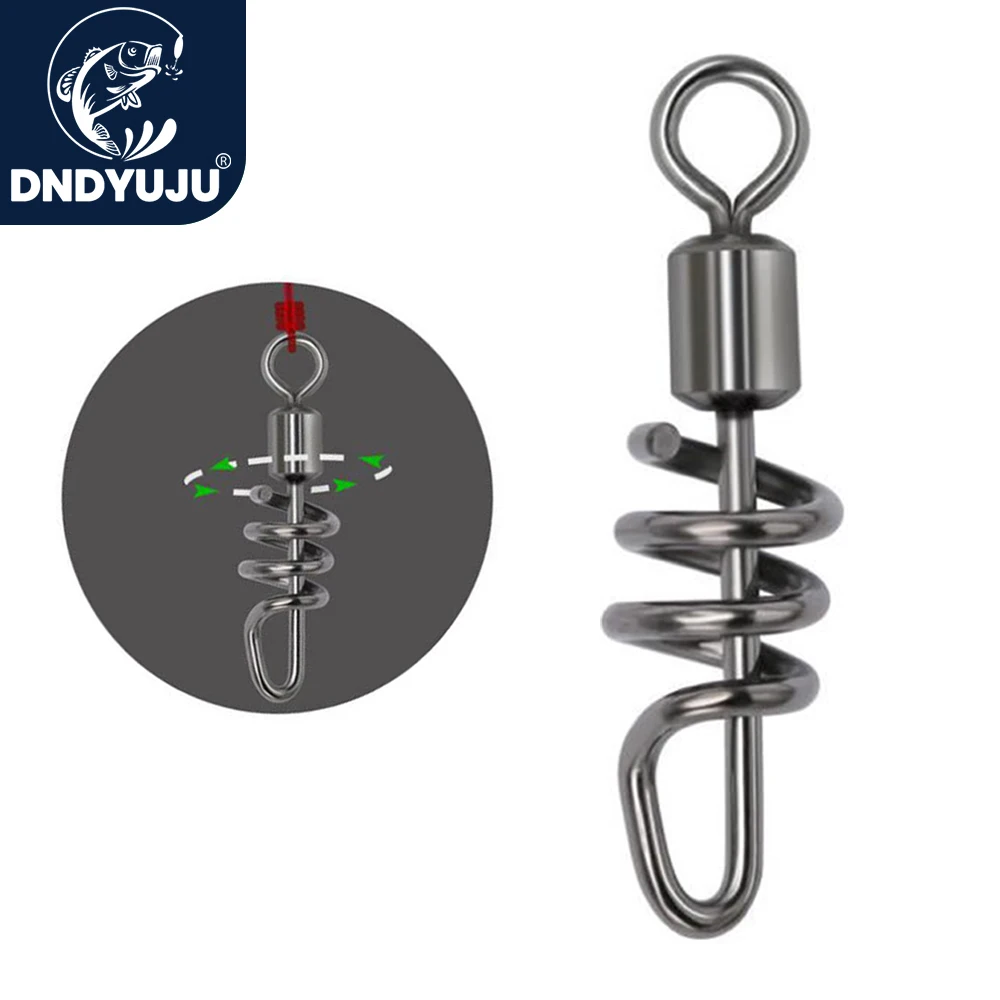 

DNDYUJU 20-100X Fishing Rolling Swivel With Screwed Snap Fishing Lure Connector Stainless Steel Quick Buckle FishingAccessories
