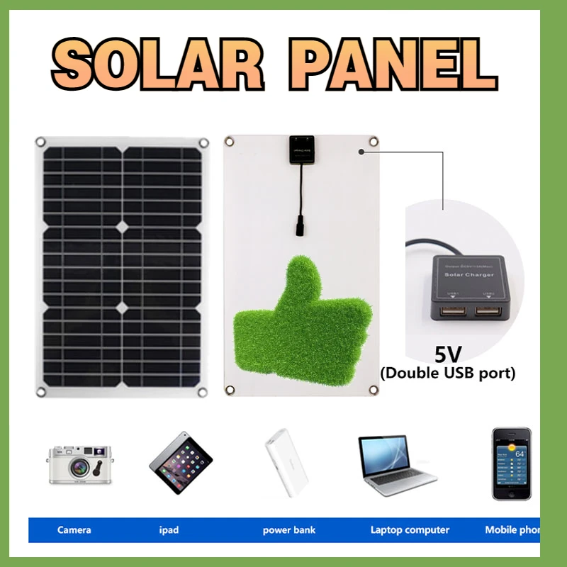 Панель солнечных батарей 180 Вт, портативное зарядное устройство USB10/20/30/40/50/60A/100A