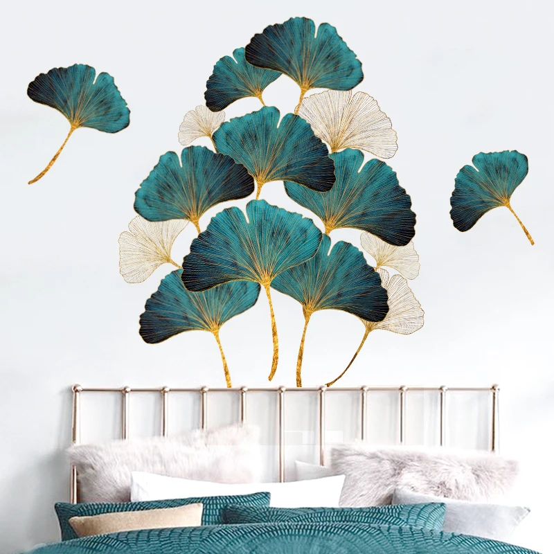 

Large Size Ginkgo Biloba Wall Stickers For Living Rooms Home Decor Self-adhesive Sticker Room Bedside Background Wall decoration