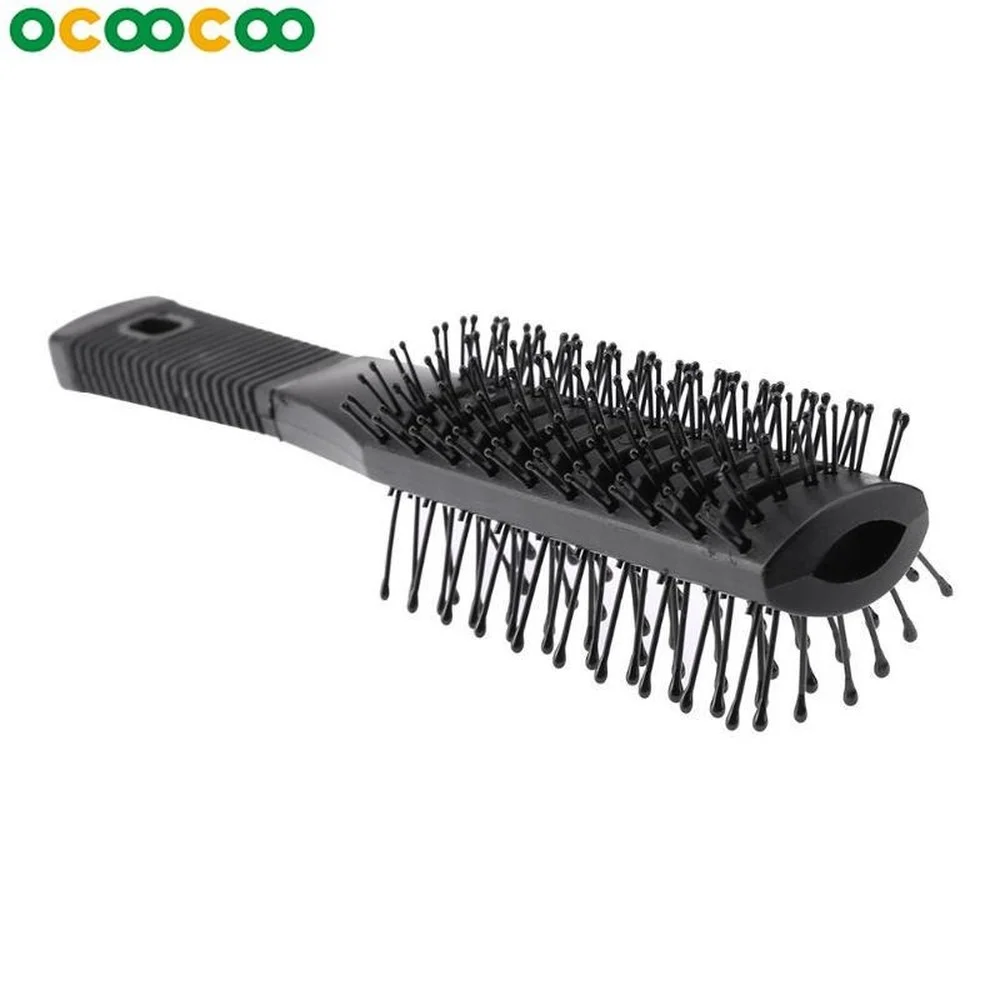 

1pc Double Side Massage Comb Black Plastic Anti-tangle Brushes Wide Teeth Brush Wide Teeth Hairdressing Brush Double-sided Comb