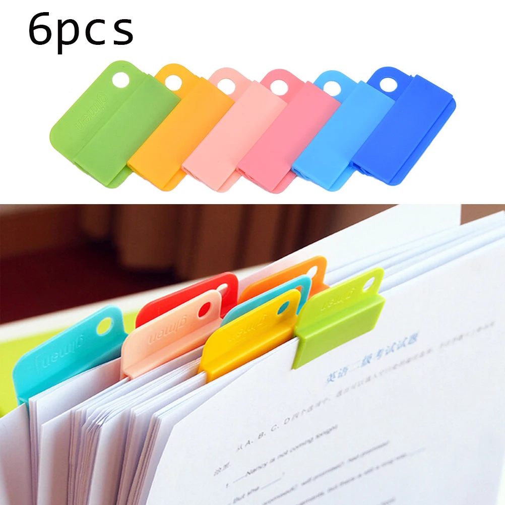 

6pcs Colourful Decorative Writing Photo Paper Clips Office Accessories School Supplies Stationery For Student Kids Children