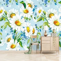 custom 3d wallpaper pastoral style hand painted chrysanthemum wall mural for living room home interior decoration wall paper