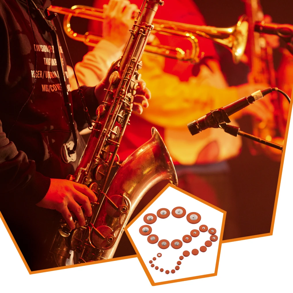 

Set of 28 Soprano Saxophone Hole Mats Cushions Covers Precision Repair Kit Musicians Musical Instrument Presents