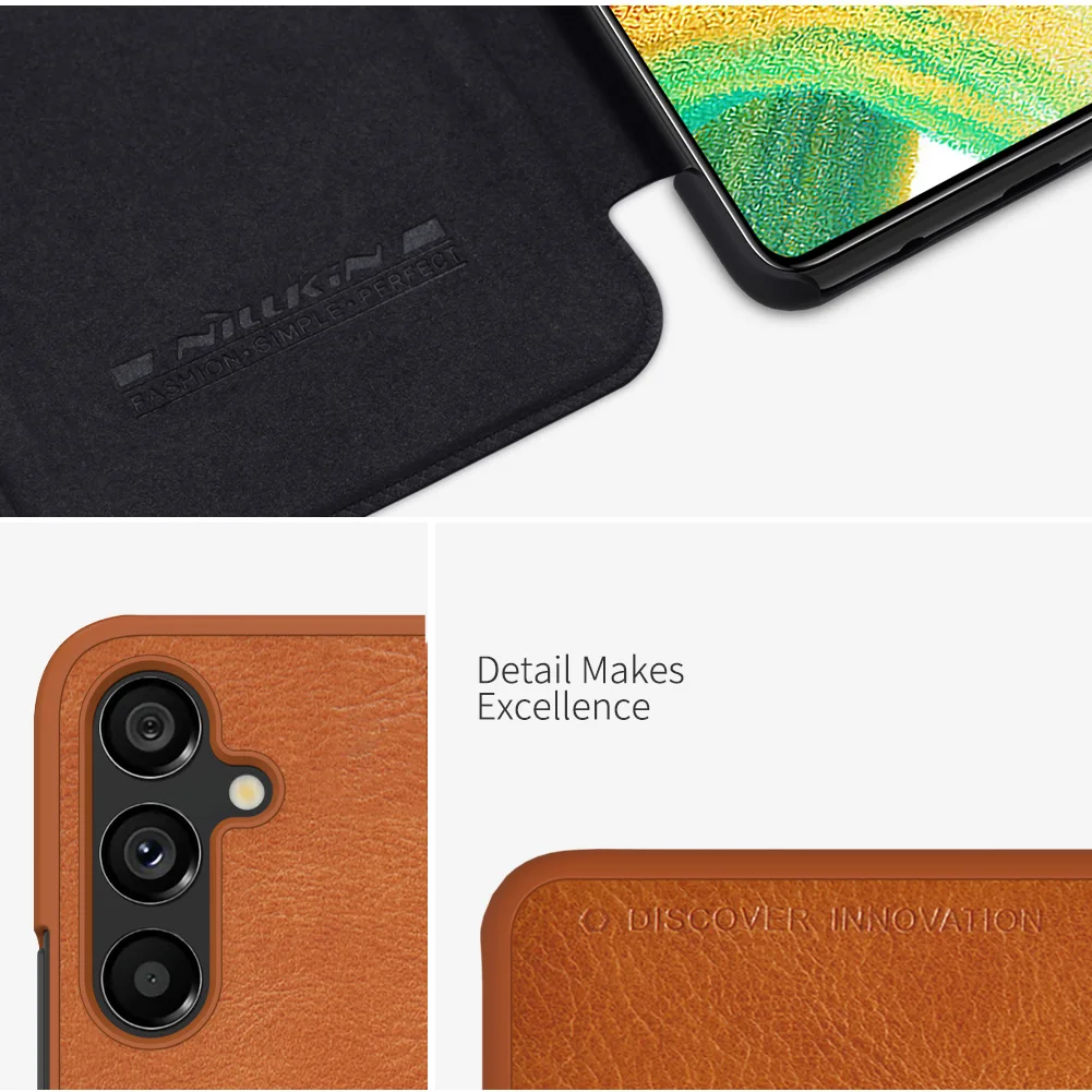 Nillkin for Samsung Galaxy A34 5G Case, Qin Flip Leather Luxury Business with Card Slot Back Cover