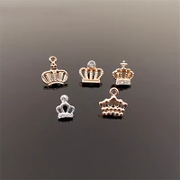 10pcs gold silver crown nail accessories 3d shinny royal retro perforated pendant alloy metal diamond nails accessories decors