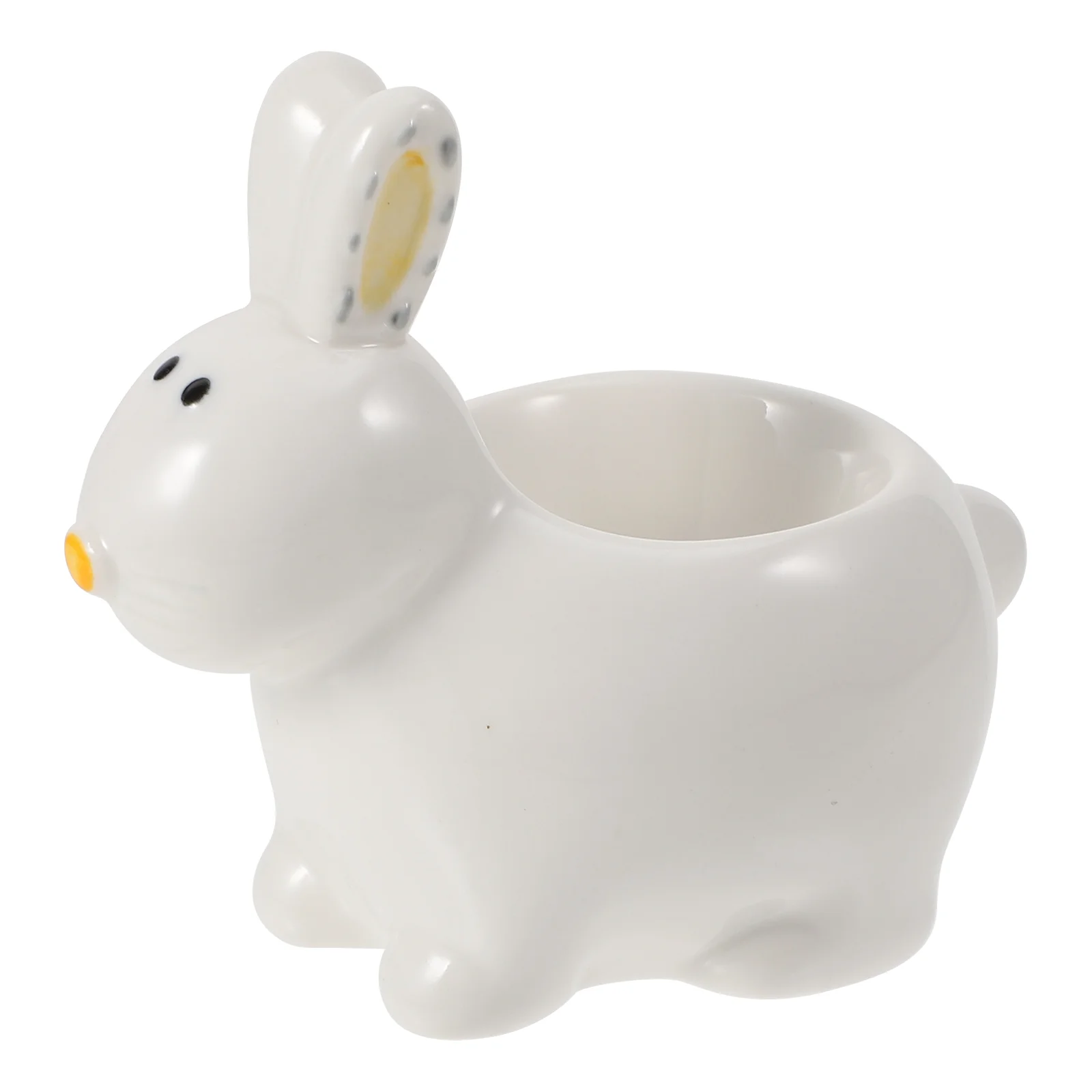 

Egg Holder Ceramic Cup Rabbit Tray Porcelain Holders Plate Table Stand Cups Countertop Serving Kitchen Container Boiled Soft