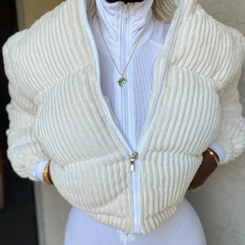 Winter Women's Cold Coat Parkas Fashion Super Hot Stand Collar Padded Jacket Cropped Jacket Loose Plus Size Cheap Wholesale New