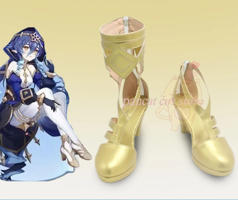 

Anime Genshin Impact Layla Cosplay Shoes Comic Anime Game Cos Long Boots Cosplay Costume Prop Shoes for Con Halloween Party