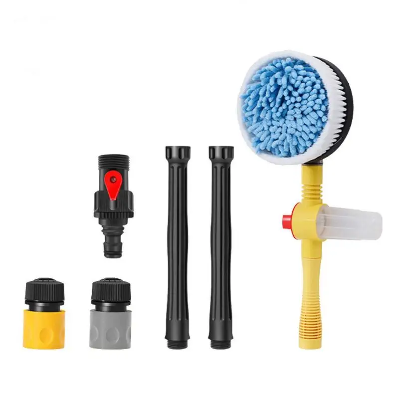 

Car Microfiber Wash Mop Soap Dispensing Cleaner Brush Automatic Foaming Car Detailing Cleaning Mop Brush With Non Slip Handle