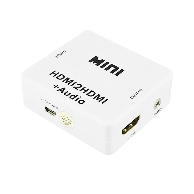 1080P HDMI Audio Extractor HDMI to HDMI Switch with 3.5mm Audio Out HDMI Digital to Analog Audio Extractor for PC Laptop HDTV