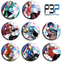 8pcs1lot anime persona3 portable figure 1013 metal badges round brooch pin badge bedge gifts kids toy