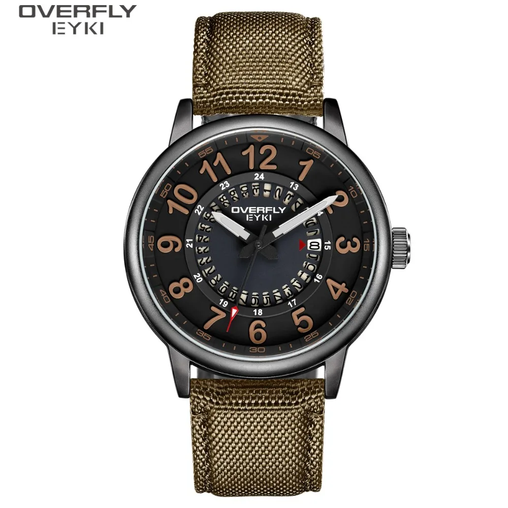 

Часы наручные EYKI мужские кварцевые, брендовые деловые спортивные армейские в стиле милитари