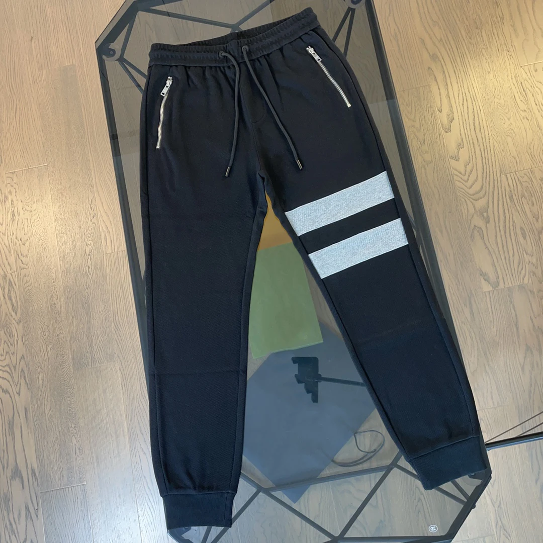 

2022 autumn new men's elastic waist stitching casual trousers high quality sports pants