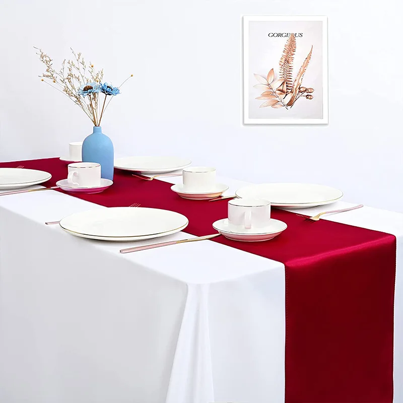 

1pc Table Cloth Decoration chemin de table Multi Color Satin Table Runner For Home Hotel Banquet Wedding Party Supplies 30*275cm