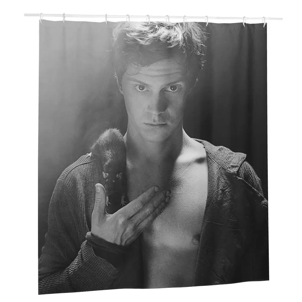 

Evan Peters Movie Actor Shower Curtains Bathroom Bath Curtain Printed Polyester Waterproof Cloth Screen
