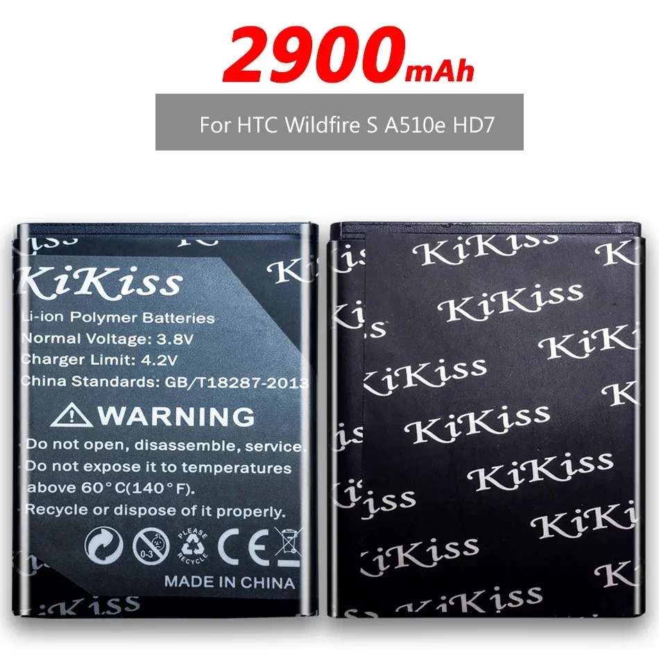 Аккумулятор KiKiss 2900 мАч для смартфона BD29100 HTC Wildfire S G13 A510C A510e HD3 HD7 HD7S T9292 T9295