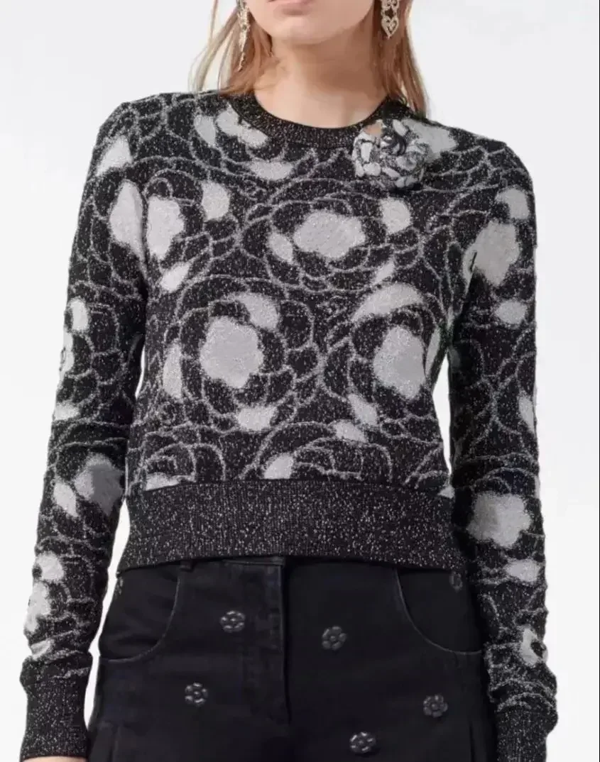 Новинка Осень-зима 2024 свитер с длинными рукавами золотистого цвета цвет камелии