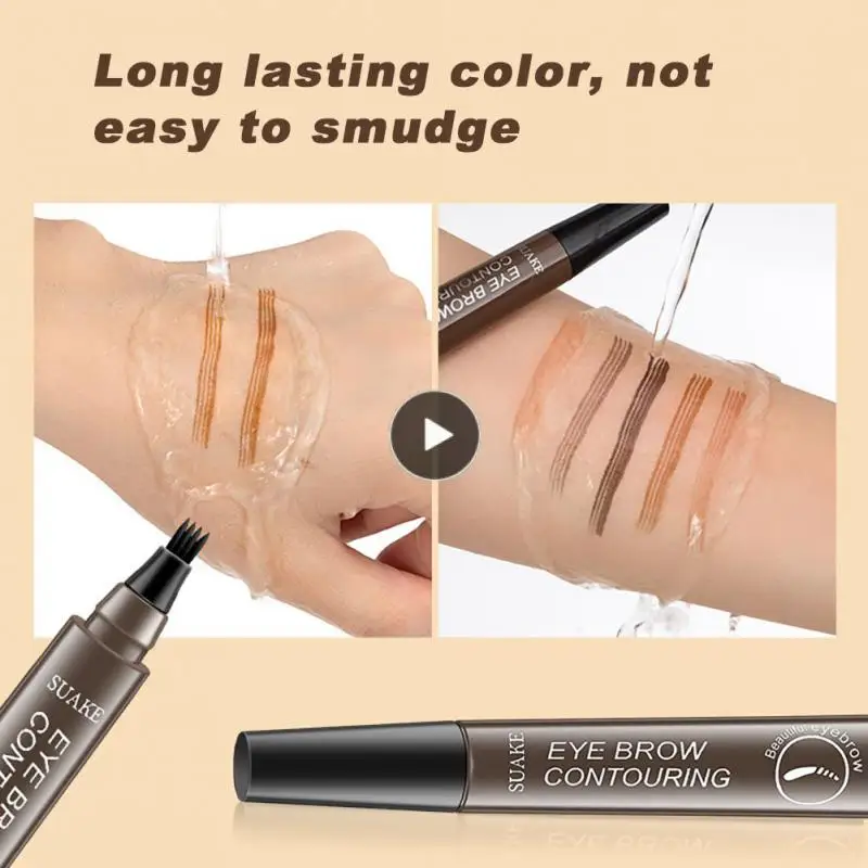 

5 Colors Eyebrow Pen Waterproof 4 Fork Tip Eyebrow Tattoo Ink Pencil Cosmetic Long Lasting Natural Liquid Eye Brow Pencil