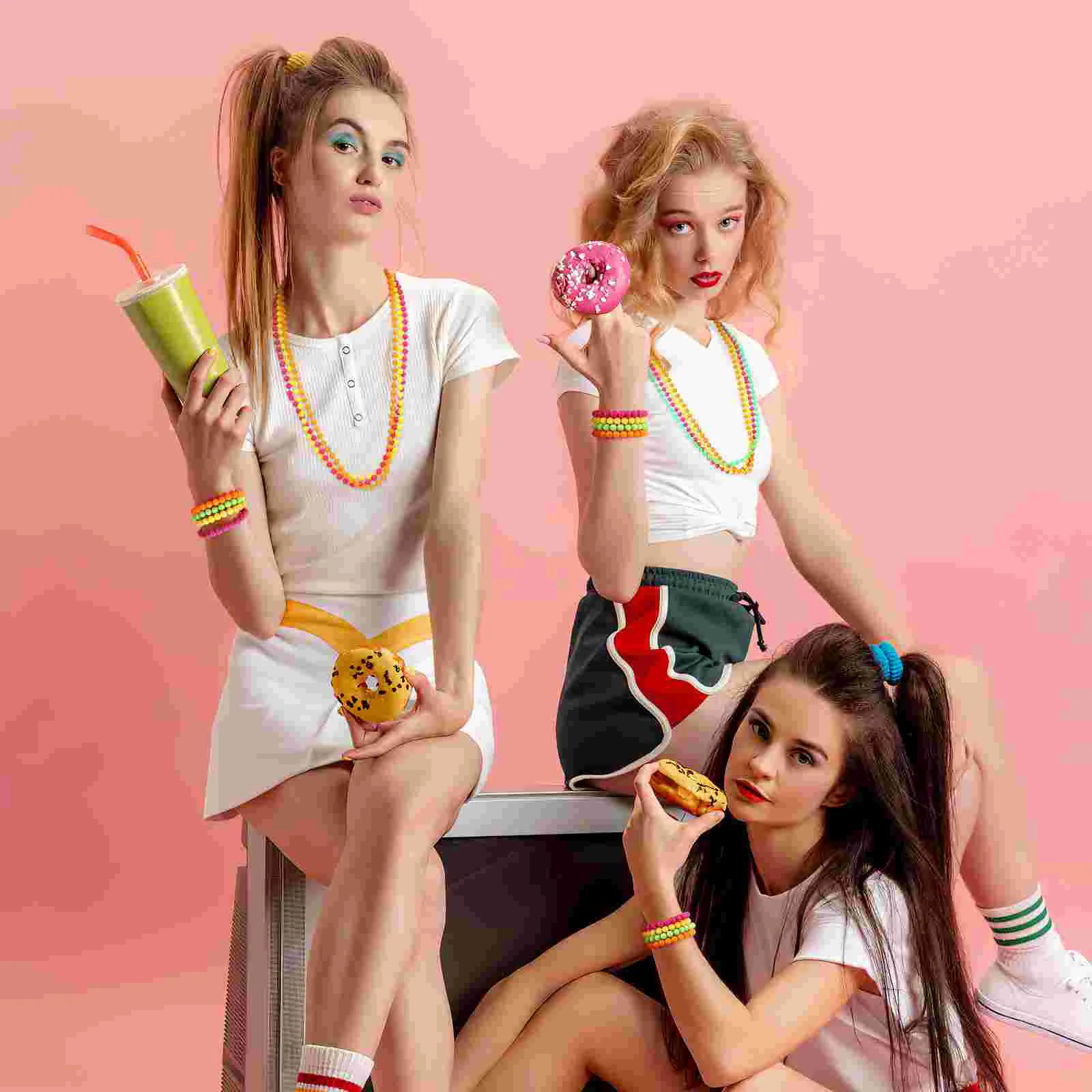 8 шт. вечерние платья ожерелье из бисера неоновые браслеты для блеска объемные