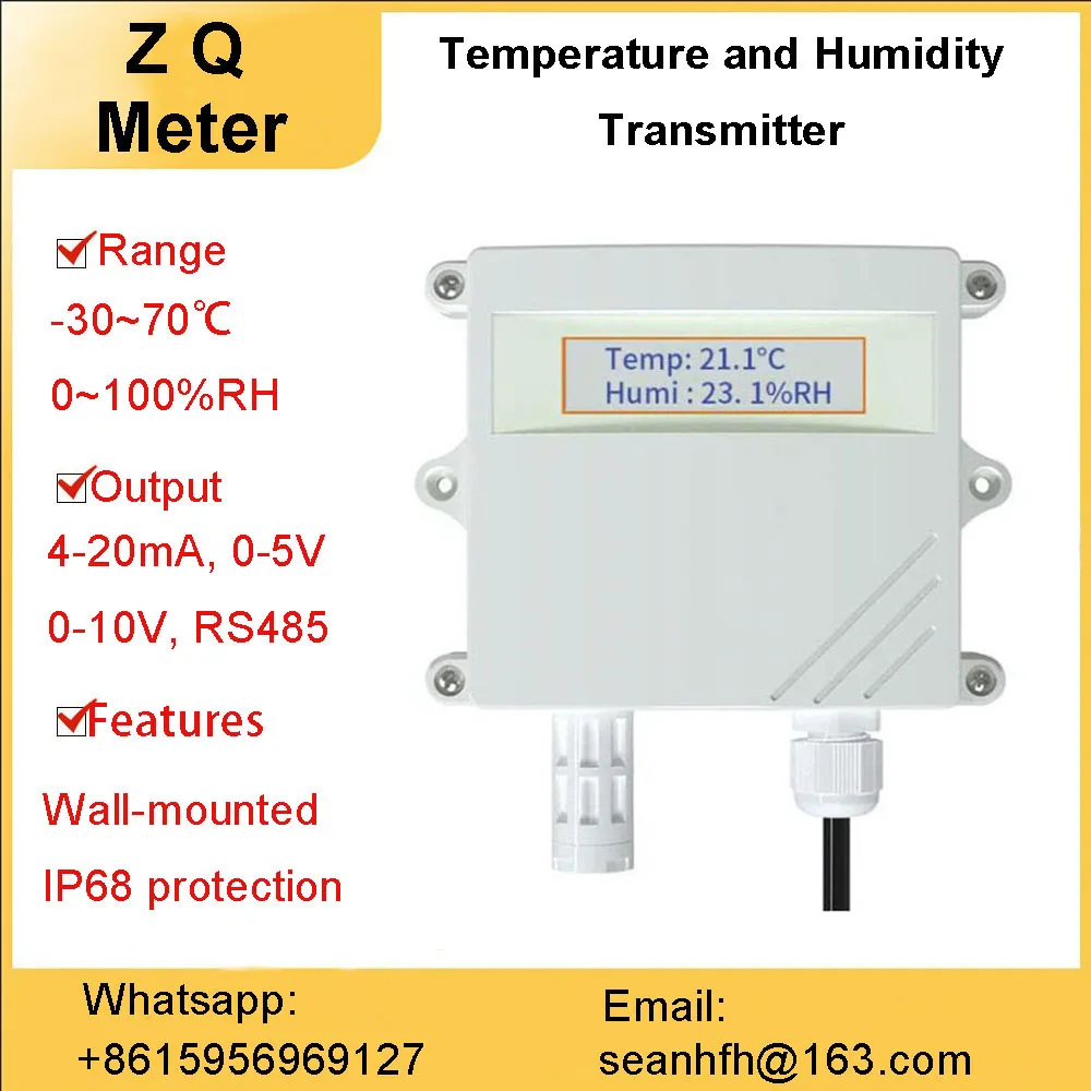 

Hot sale Air temperature and humidity sensor high precision agricultural greenhouse indoor rs485 detector transmitter