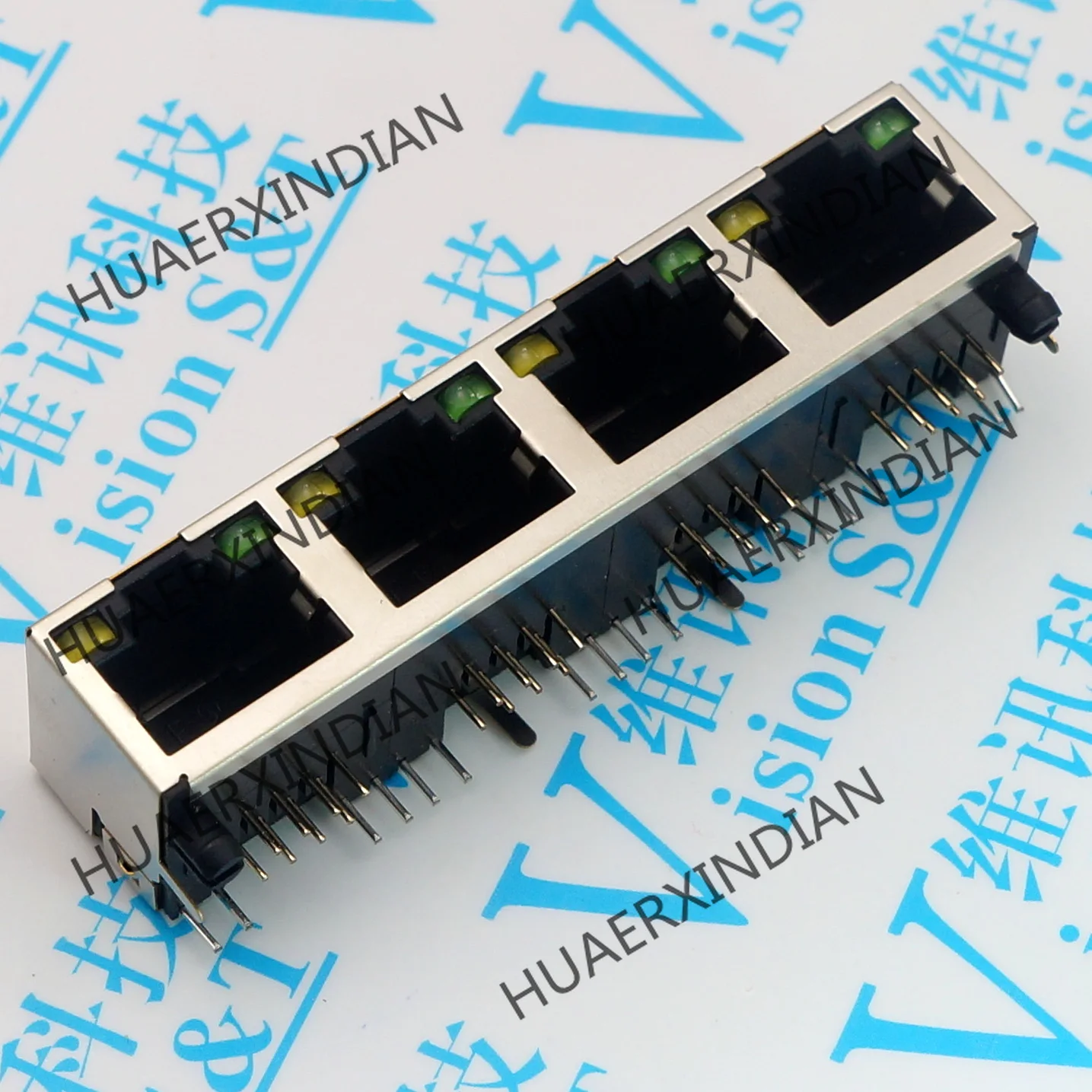 5 шт./лот RJ45 56 1*4 Сетевая розетка 4 порта с подсветкой цельный 8P8C | Строительство и