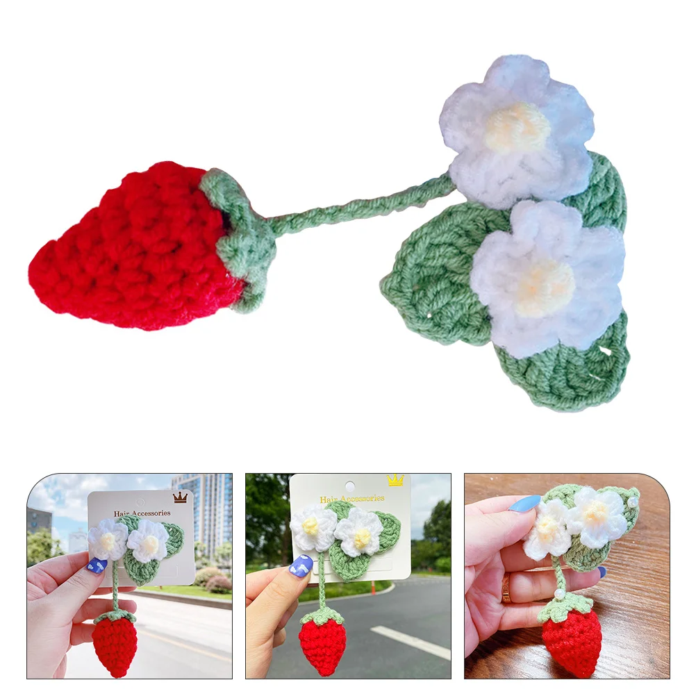 

Hair Clip Clips Barrettes Accessories Flower Hairpins Knitting Alligator Strawberry Girl Girls Bow Party Kids Bows Kawaii