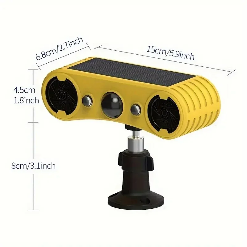 Solar Motion Sensor Siren Animal Repellent with 129db Built-in Light for Home Villa Yard Chicken Coop Farm Barn