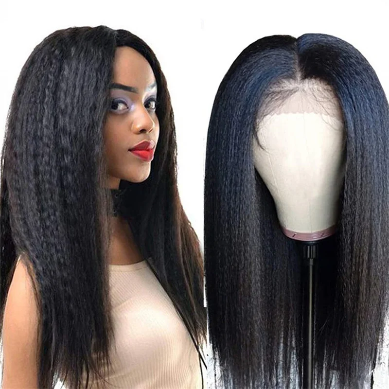 

Afro Kinky Curly Wig Natural Lace Front Human Hair Wigs High Temperature Resistant Fiber Wig Headgear For Women Curly Wig