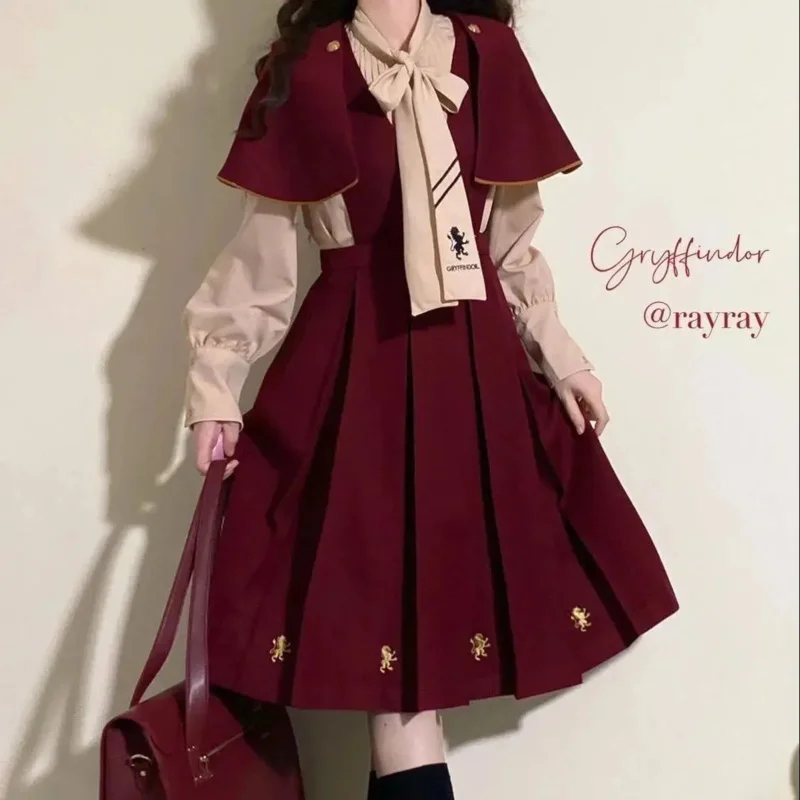 Осенний костюм для студенток корейский свободный плащ в японском стиле шаль