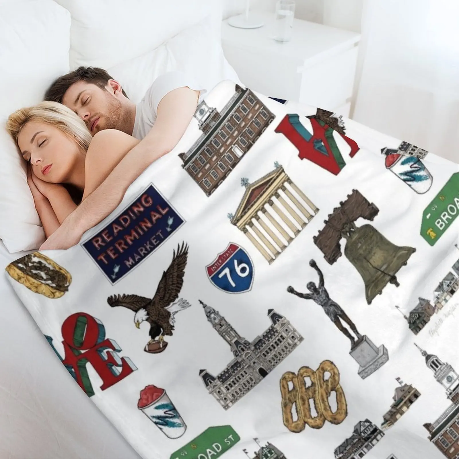 Philly Pattern — белое одеяло